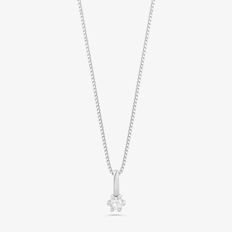 Imagem principal Pingente Solitário com 5 Pontos de Diamantes em Ouro Branco 18k Monte Carlo