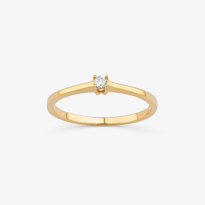 Imagem principal Anel Solitário com 5 Pontos de Diamantes em Ouro Amarelo 18k Monte Carlo