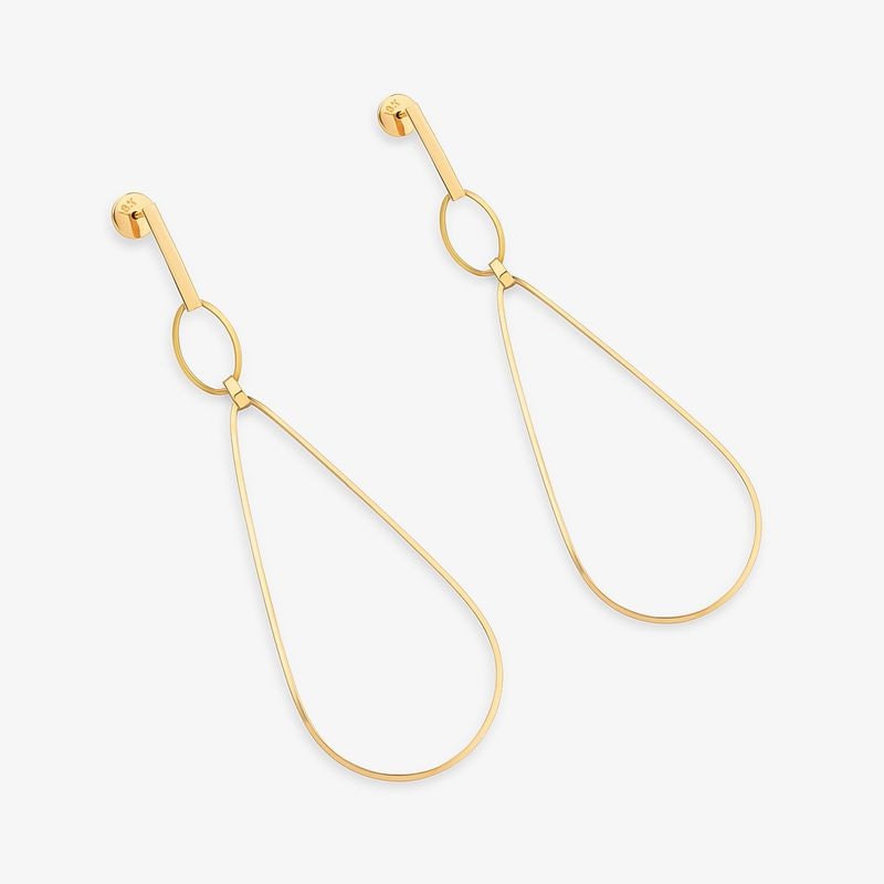 Imagem principal Brinco Argola Curvada Entrelaçada em Ouro Amarelo 18k - 76mm Monte Carlo