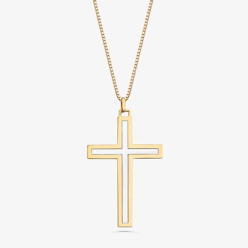 Imagem principal Pingente Cruz em Ouro Amarelo e Ouro Branco 18k Monte Carlo