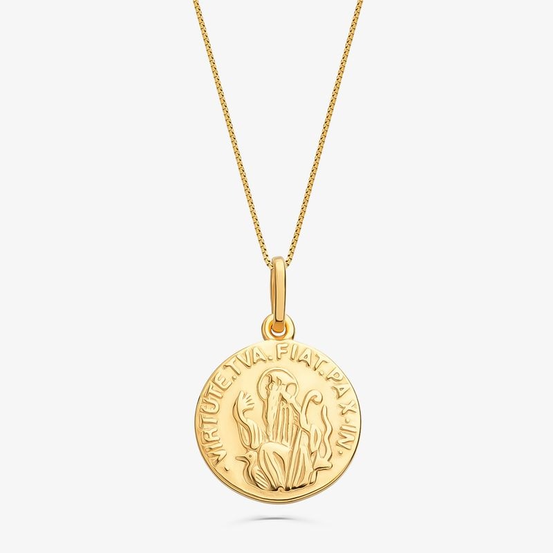 Imagem principal Pingente Medalha de São Bento em Prata 925 com banho de Ouro amarelo 18k Monte Carlo