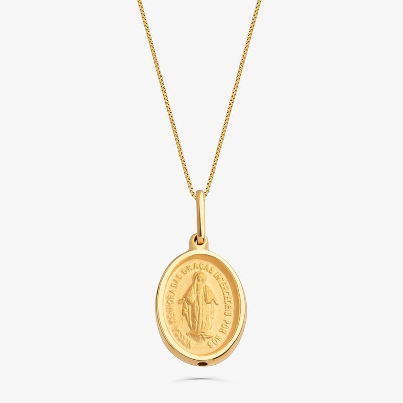 Imagem principal Pingente Nossa Senhora das Graças em Prata 925 com banho de Ouro amarelo 18k Monte Carlo