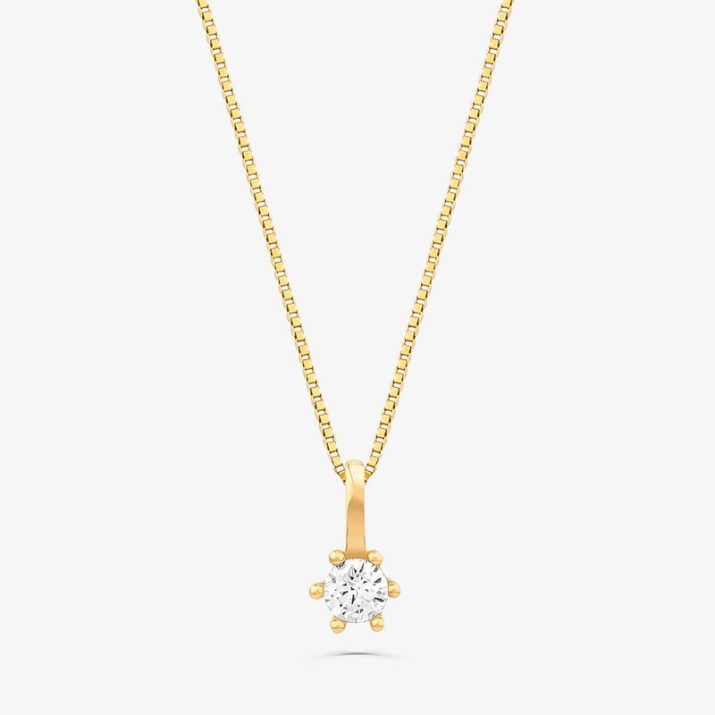 Imagem principal Pingente Solitário com 10 Pontos de Diamantes em Ouro Amarelo 18k Monte Carlo