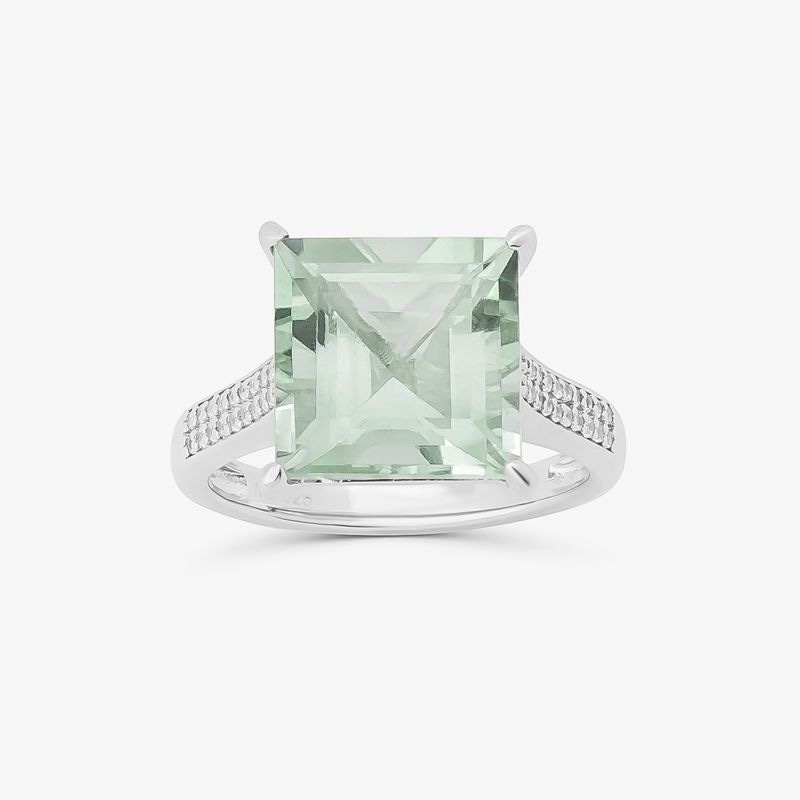 Imagem principal Anel Maxi com Prasiolita e Safira em Prata 925 Monte Carlo