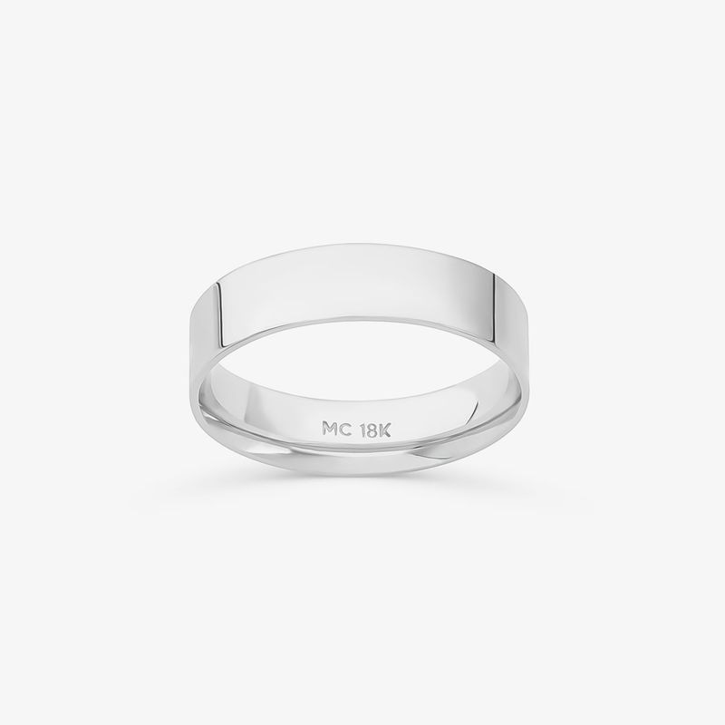 Imagem principal Aliança Anatômica em Ouro Branco 18k - 5 mm Monte Carlo