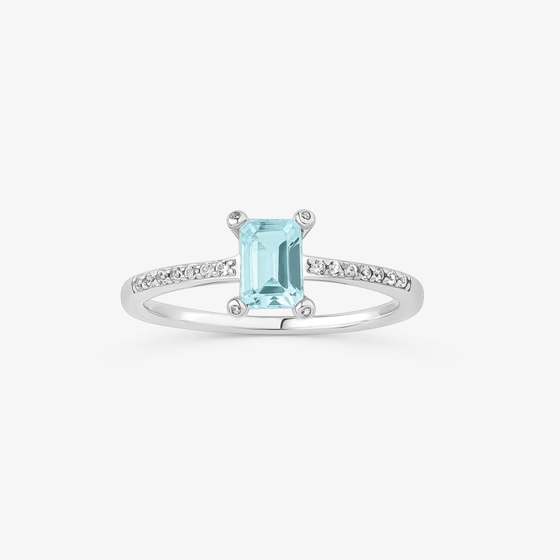 Imagem principal Anel Solitário com Safira e Topázio Azul em Prata 925 Monte Carlo