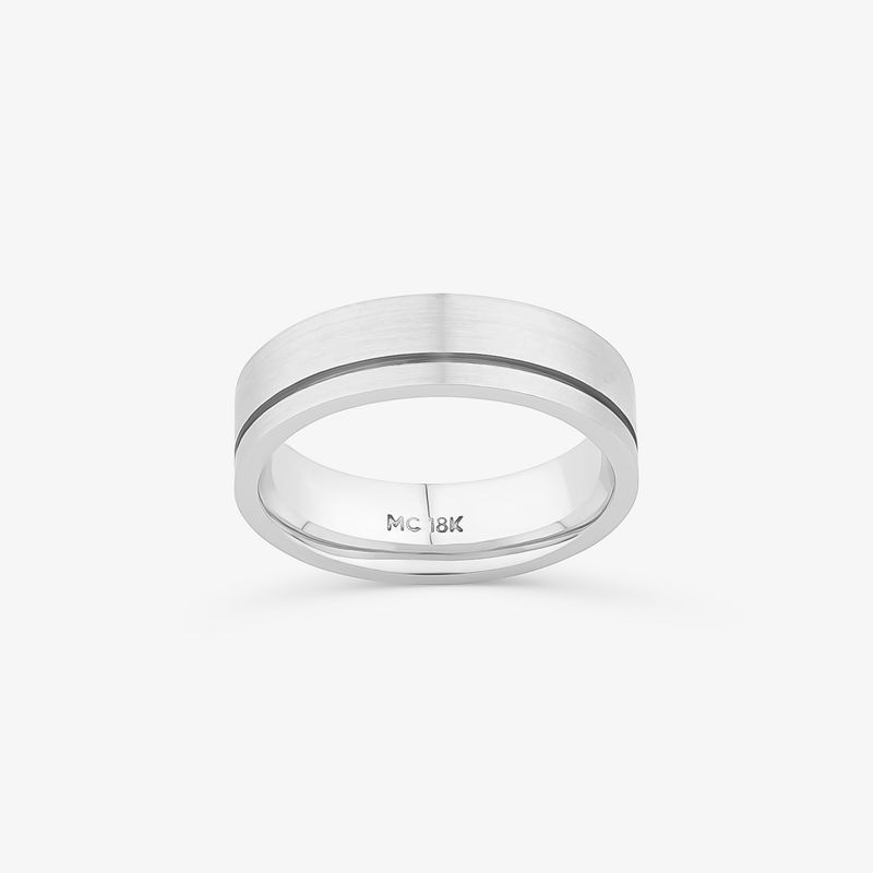 Imagem principal Aliança com Friso em Ouro Branco 18K - 5,5 mm Monte Carlo