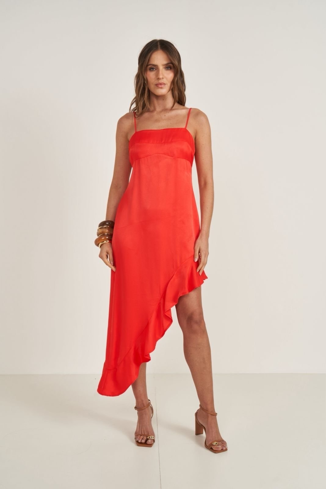 Imagem principal Vestido Comfort Assimétrico Com Fenda Lateral Colcci Ife Colcci vermelho