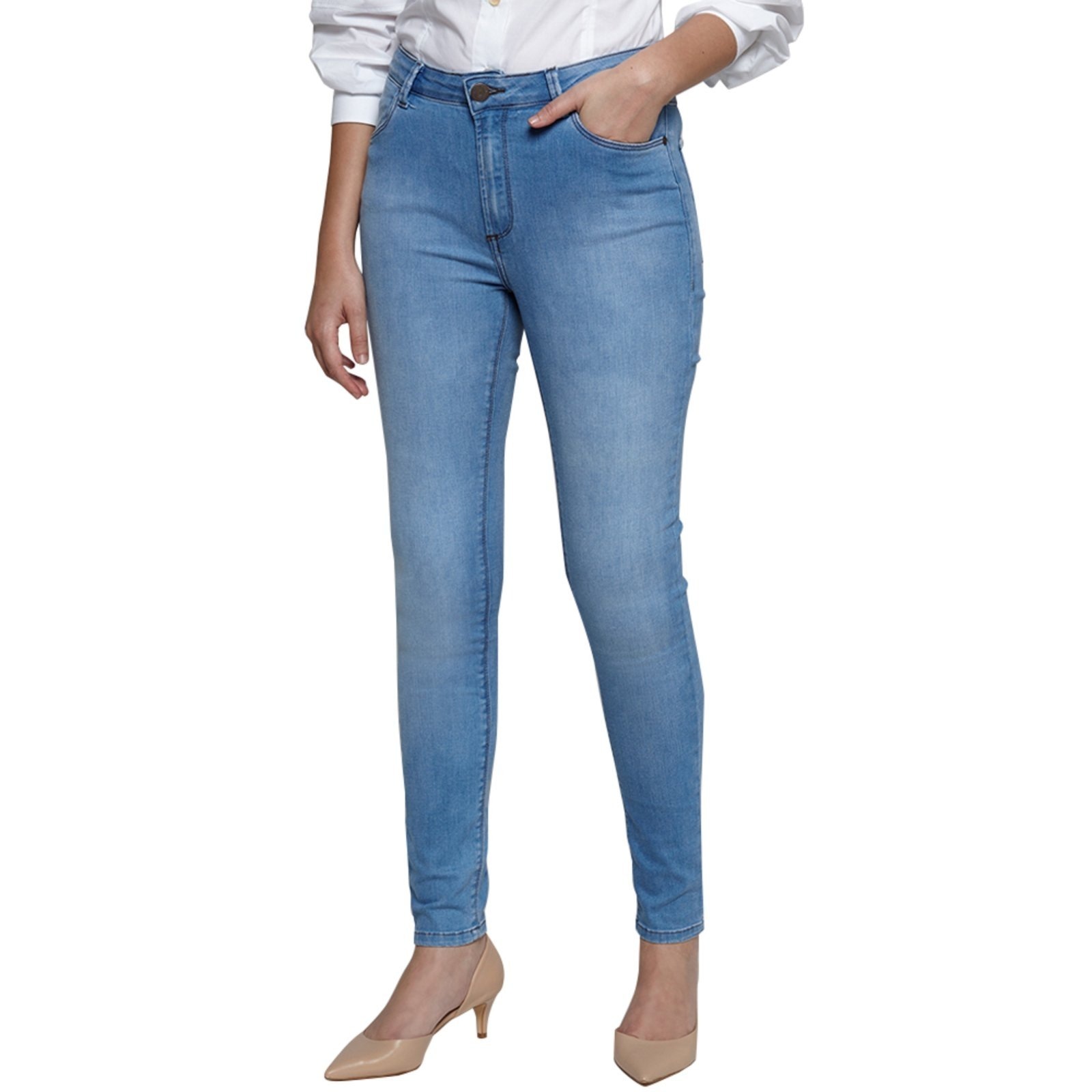 Imagem principal Calça Jeans Dudalina Cigarrete In24 Feminino Dudalina azul