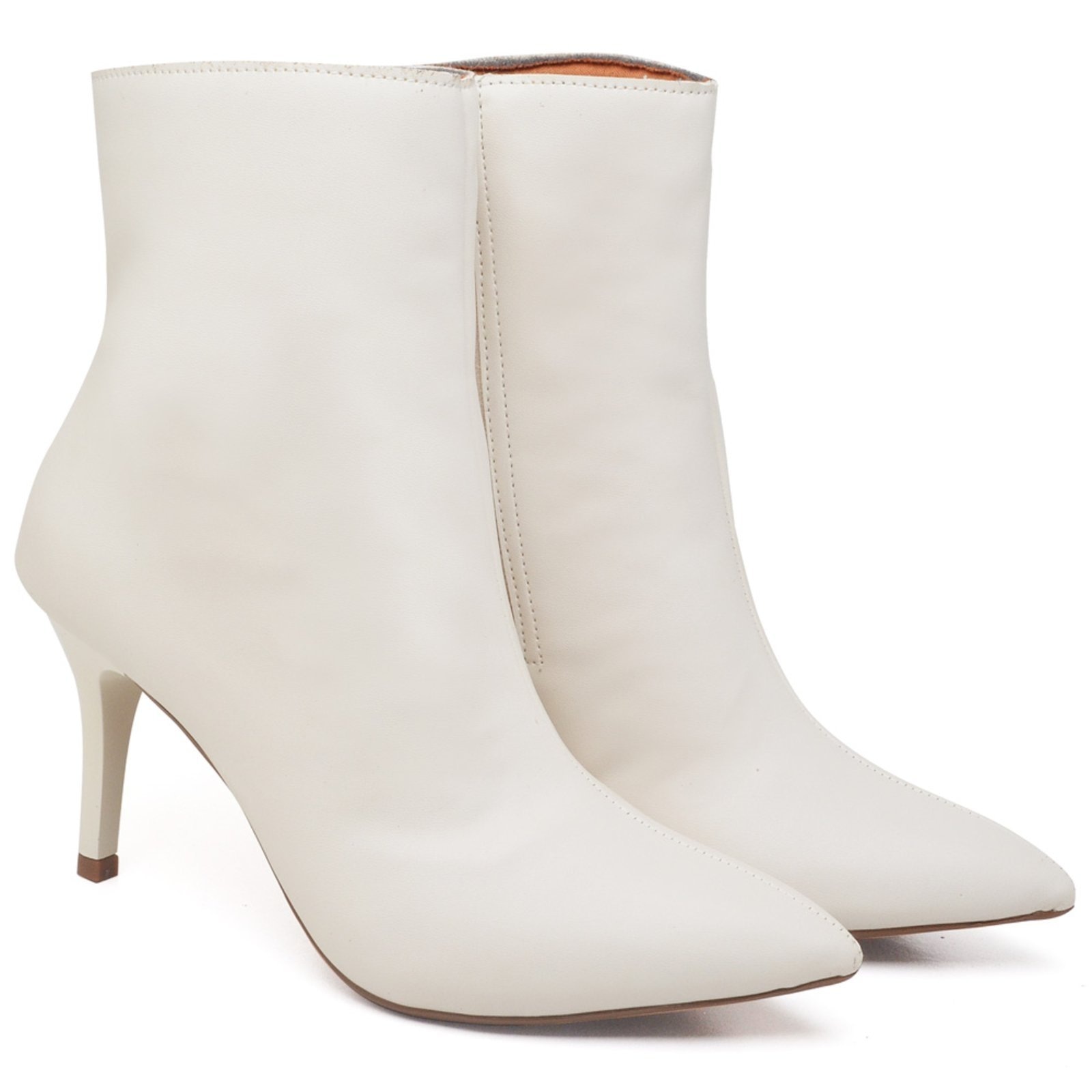 Imagem principal Bota Cano Curto Salto Fino Médio Napa Off White Ella's ZAFREM off-white white