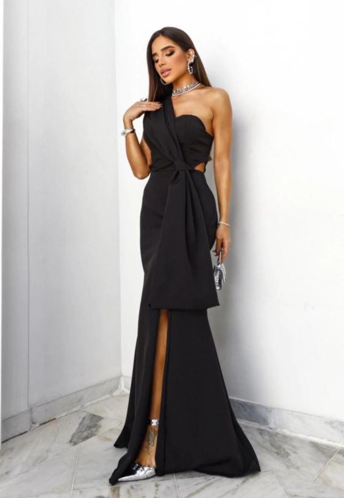 Imagem principal Vestido Longo de Festa Teresy Laço Alfaiataria Cia do Vestido preto