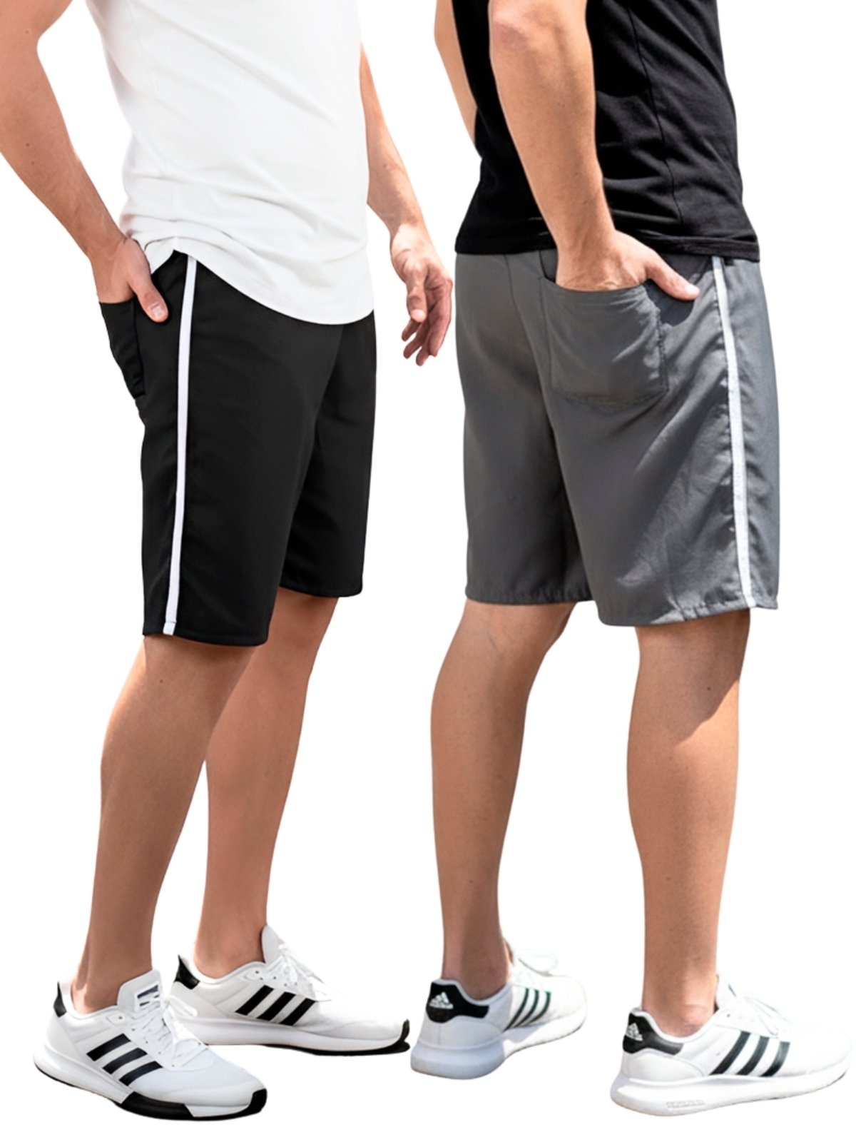 Imagem principal Kit 2 Bermuda Masculina Short Tactel Academia Treino Frent's cinza/grafite/multicolorido/preto