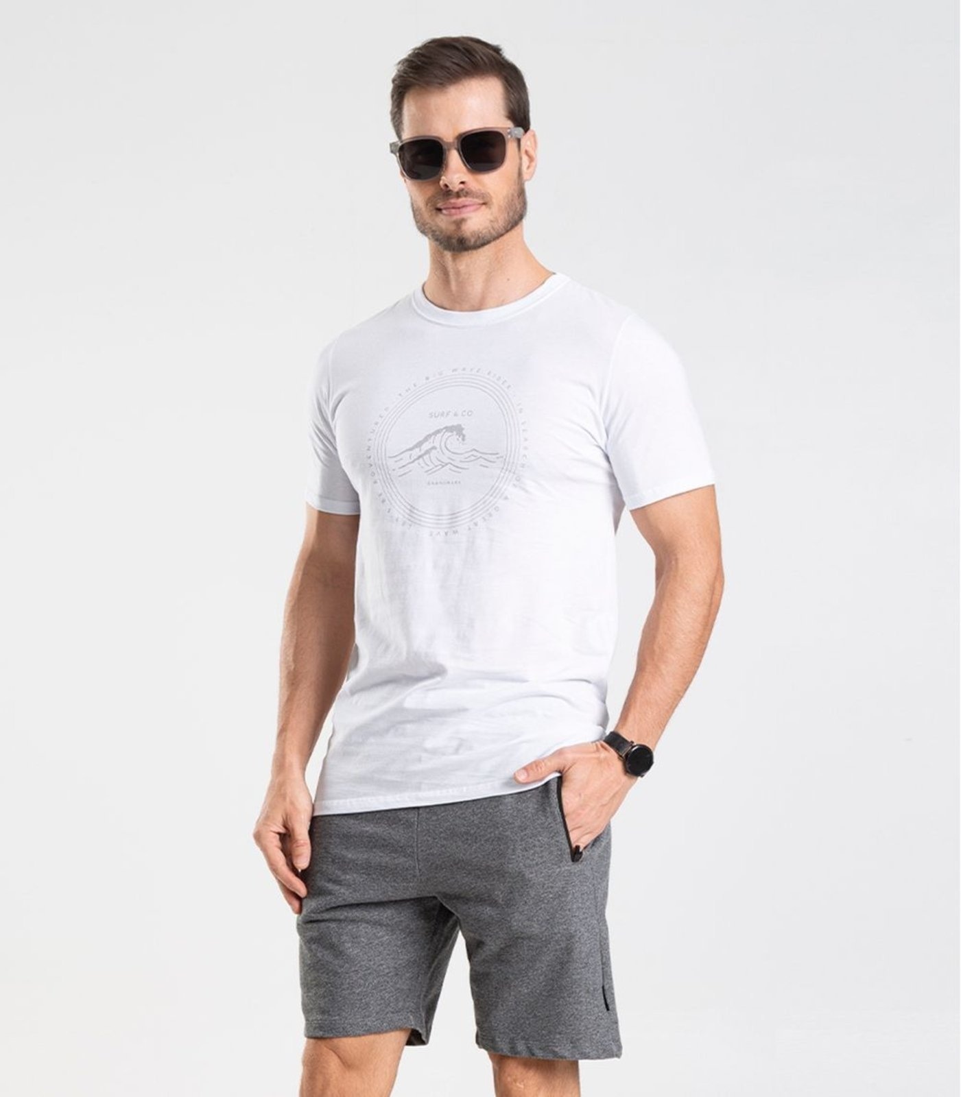 Imagem principal Bermuda Moletom Masculina Diametro Diametro cinza