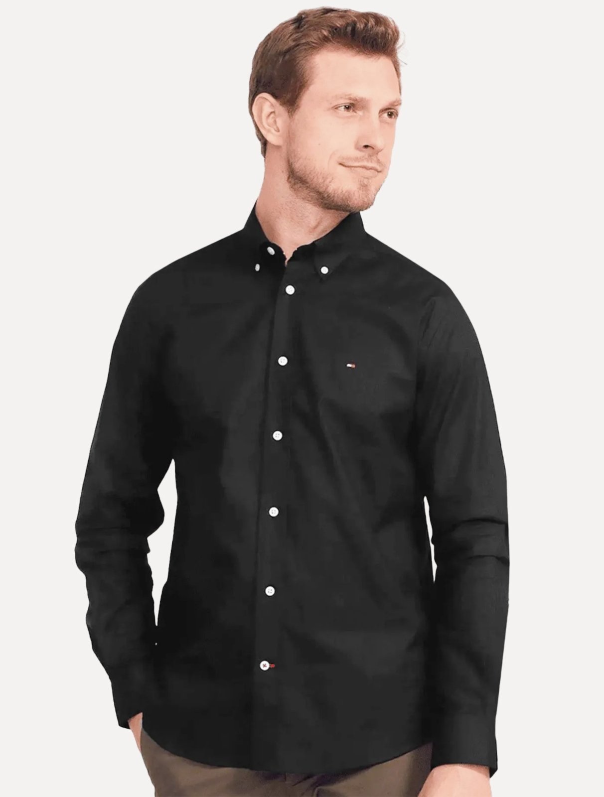 Imagem principal Camisa Tommy Hilfiger Masculina Regular Fit Classic Collar Preta Tommy Hilfiger preto