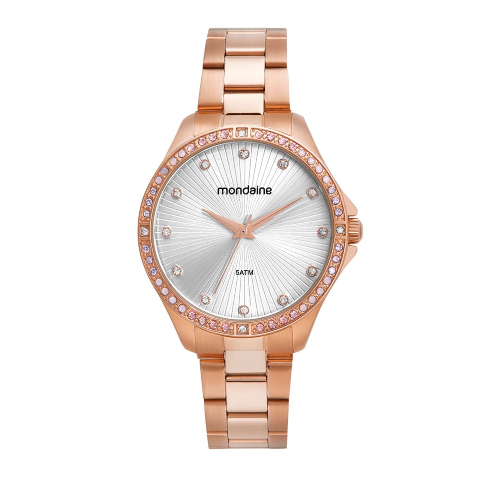 Imagem principal Relógio Feminino Rose Gold Prata Redondo Aço Sofisticado Mondaine rosa rose
