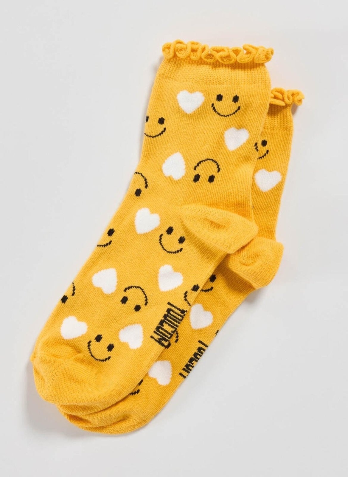 Imagem principal Meia Amarela Babadinho Coração Smile Youcom amarelo