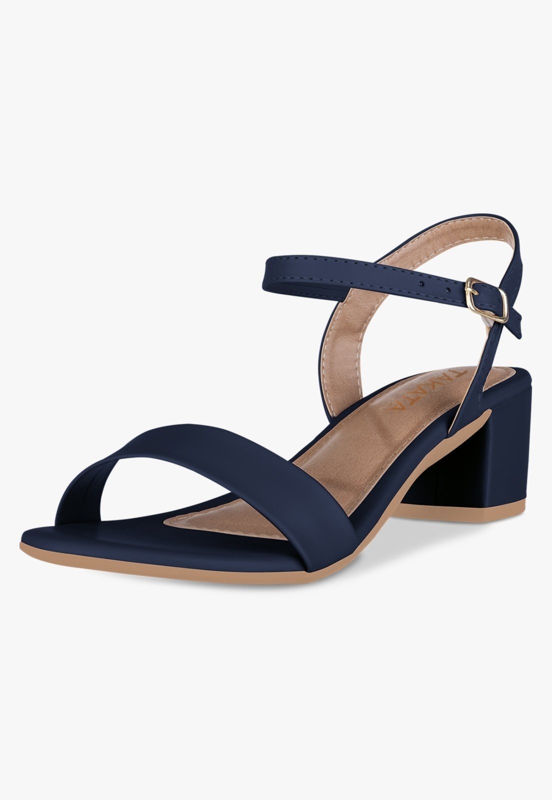 Imagem principal Sandália Feminina Salto Baixo Bloco Grosso Casual Confortável Tira Marinho Sintético TAKATA BY RAFAEL TAKATA azul marinho