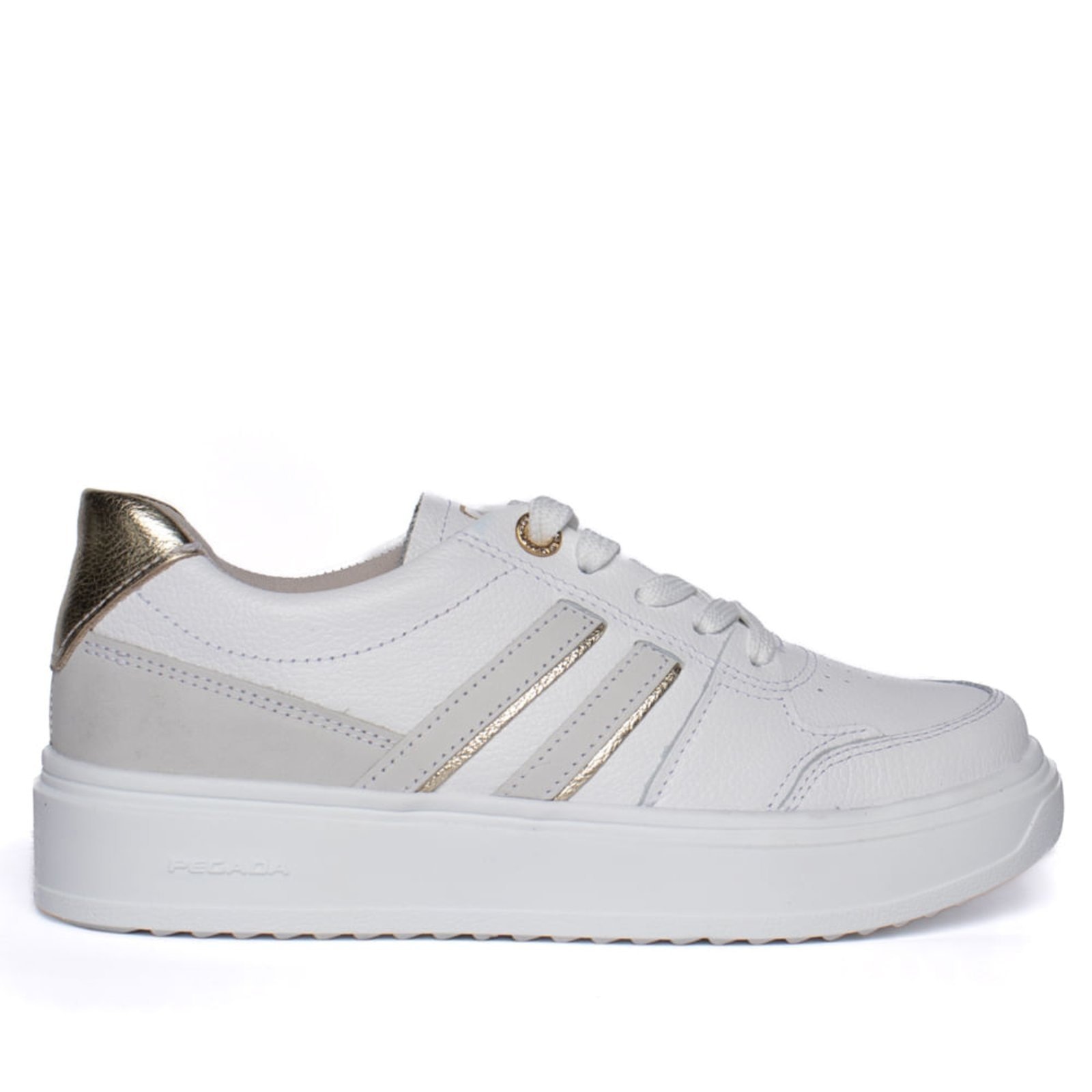 Imagem principal Tênis Feminino Pegada Couro Mia Burnished Dourado PEGADA branco