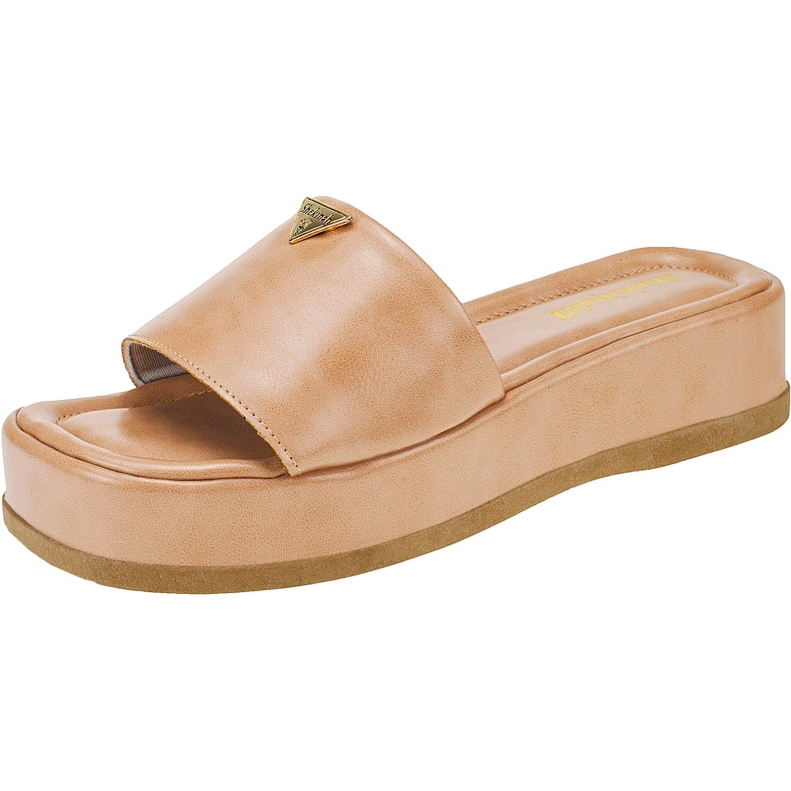 Imagem principal Sandália Feminina Chinelo Tamanco Feminino Flatform Shekinah Confortável Moderno Macio Moda Shekinah nude