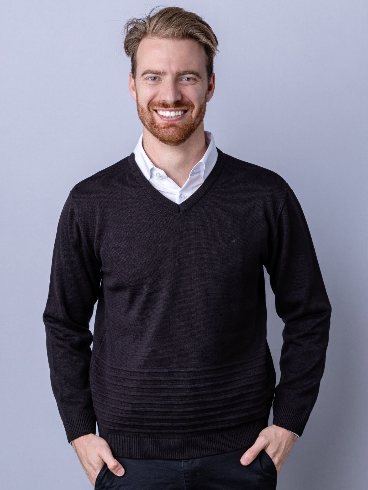 Imagem principal Suéter Masculino Com Nervuras DLANFIORI preto