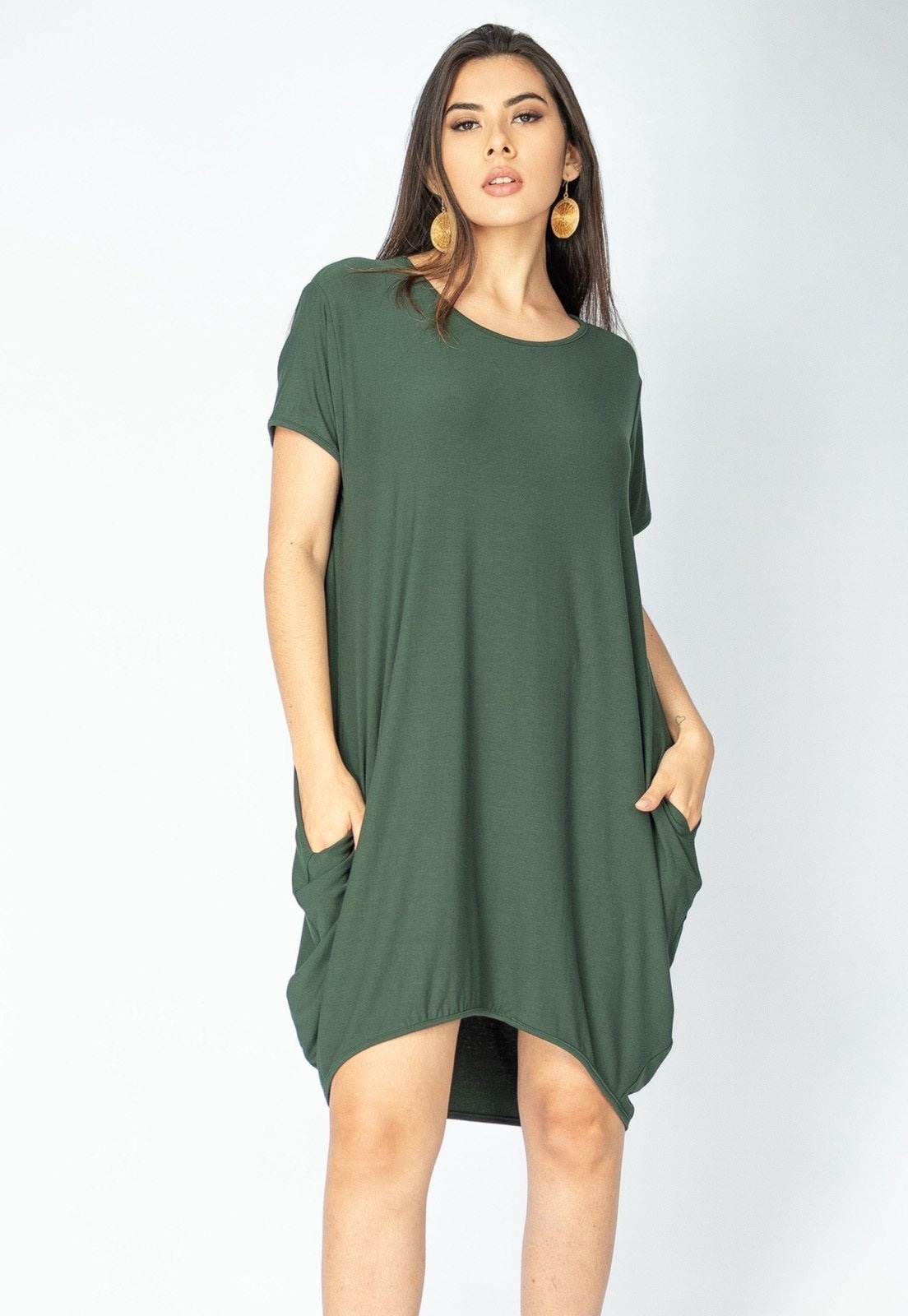 Imagem principal Vestido Curto Amazonia Vital Malha Amplo Always Musgo Amazonia Vital verde