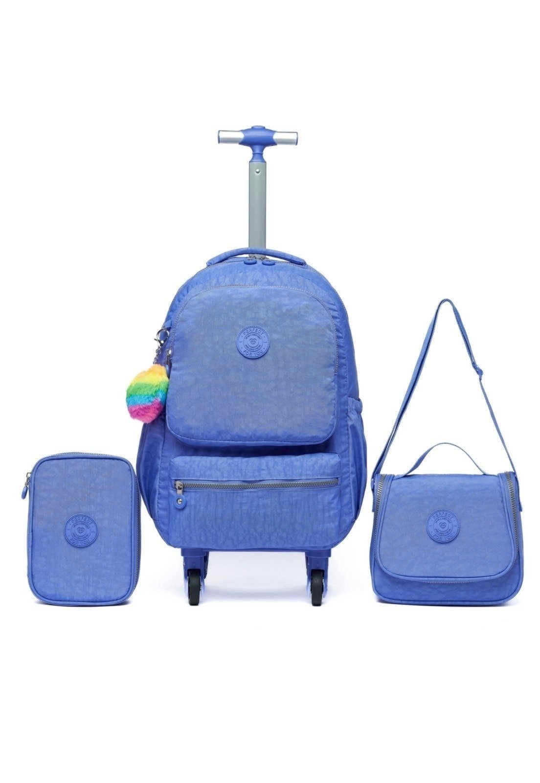 Imagem principal Kit Mochila Rodinhas Lancheira Estojo Escolar Perfect For You roxo