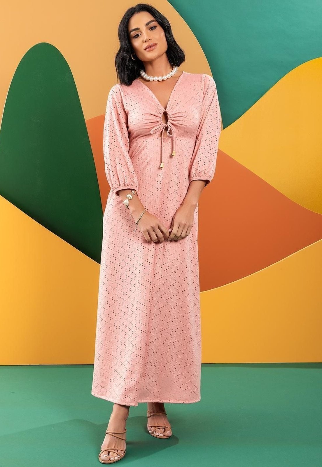 Imagem principal Vestido Em Malha Laise Quintess rosa