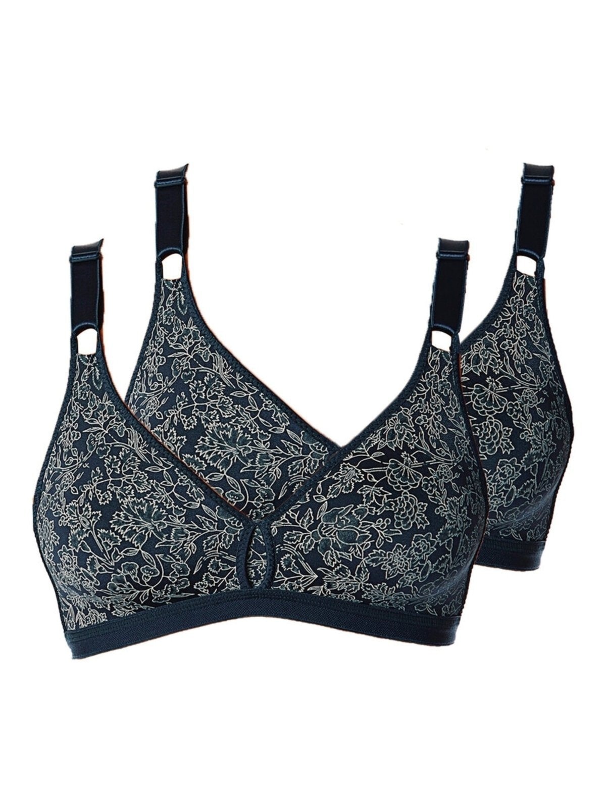 Imagem principal Kit com 2 Sutiãs Sustentação Olimpo Firantela Demillus 61742 Taça B Demillus azul marinho