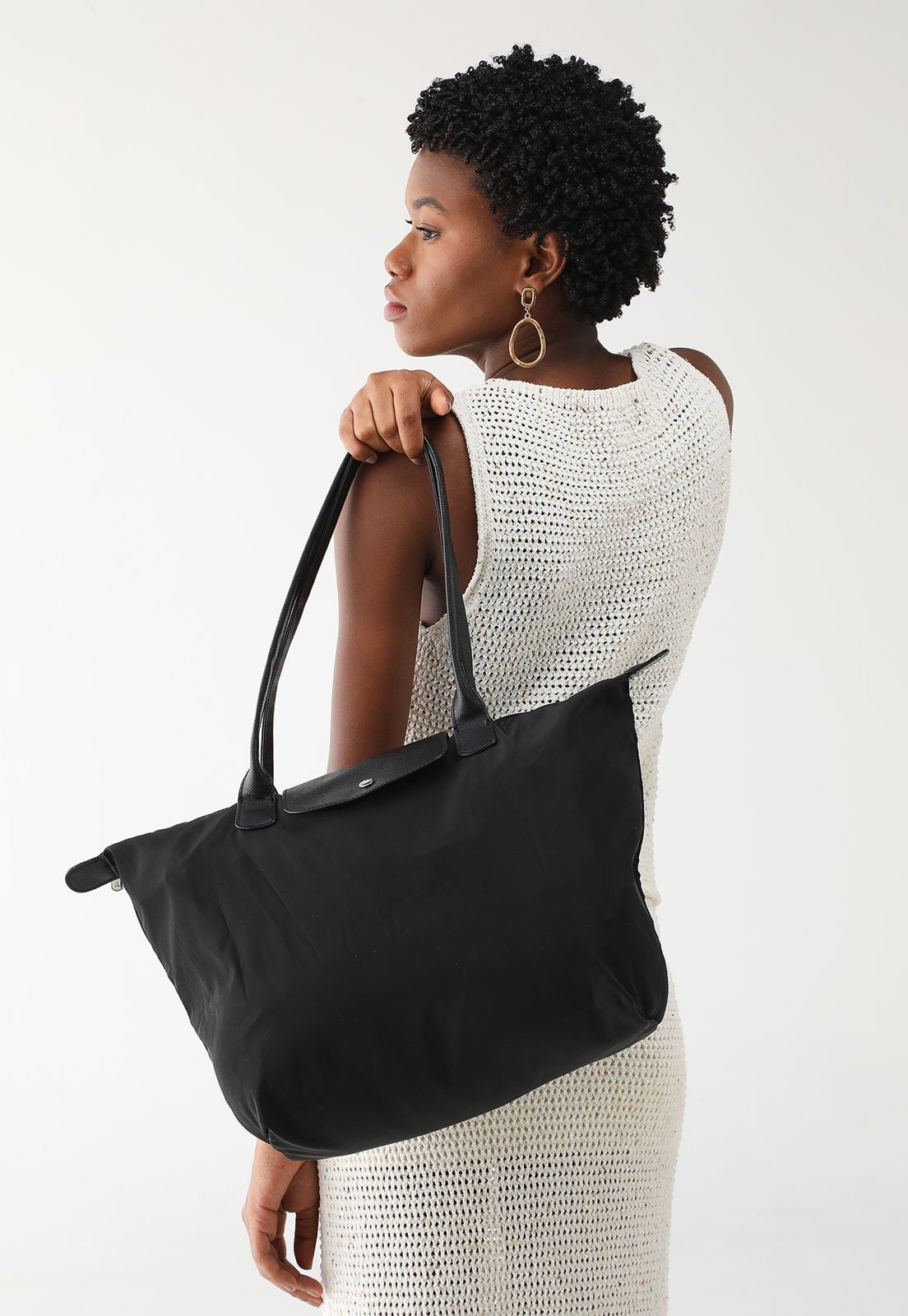 Imagem principal Bolsa Tiracolo Anacapri Tote Dobrável Preta Anacapri preto