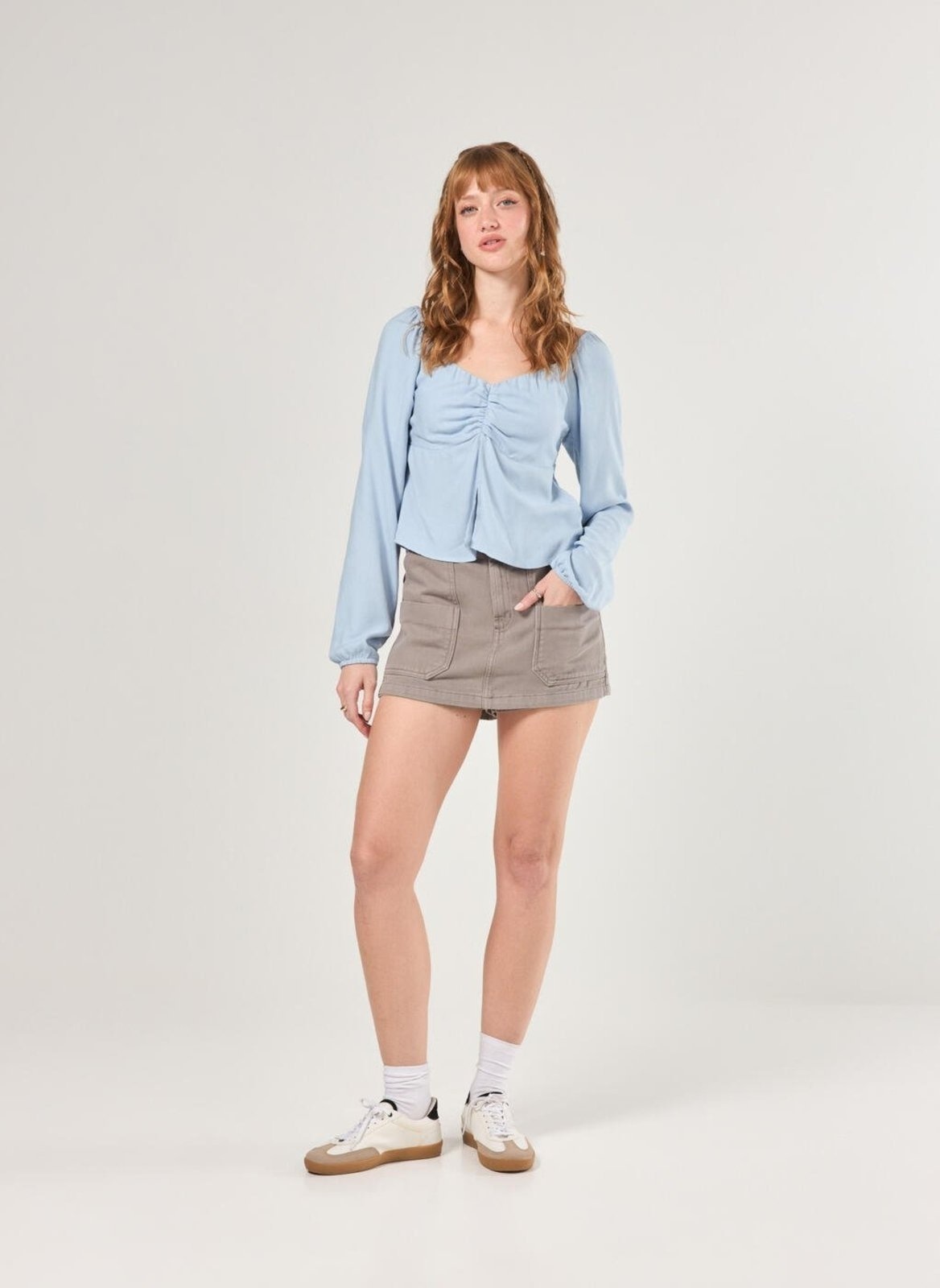 Imagem principal Short Saia Sarja Costuras Marcantes Youcom cinza