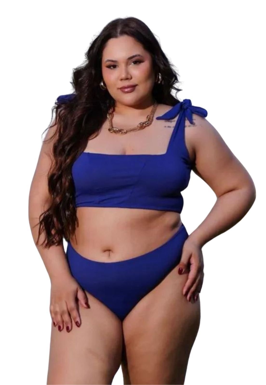 Imagem principal Bíquini Liso Amplo Plus Size Reto Alcinha Marinho Cia do Vestido azul/azul marinho azul
