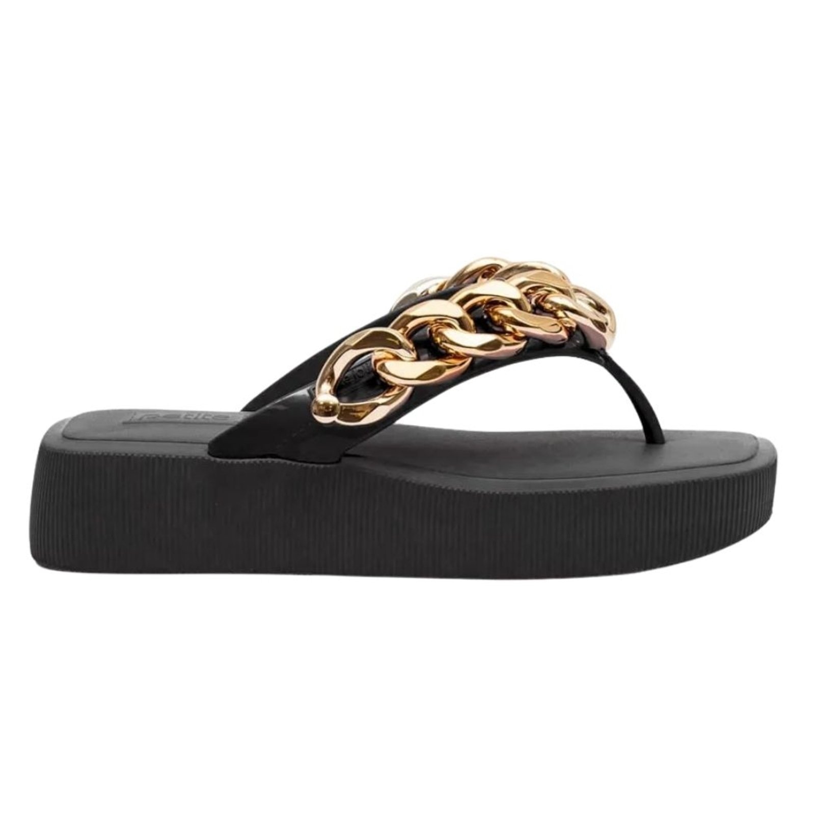 Imagem principal Chinelo Plataforma Hit Corrente Ouro Petite Jolie PJ6515 Petite Jolie preto