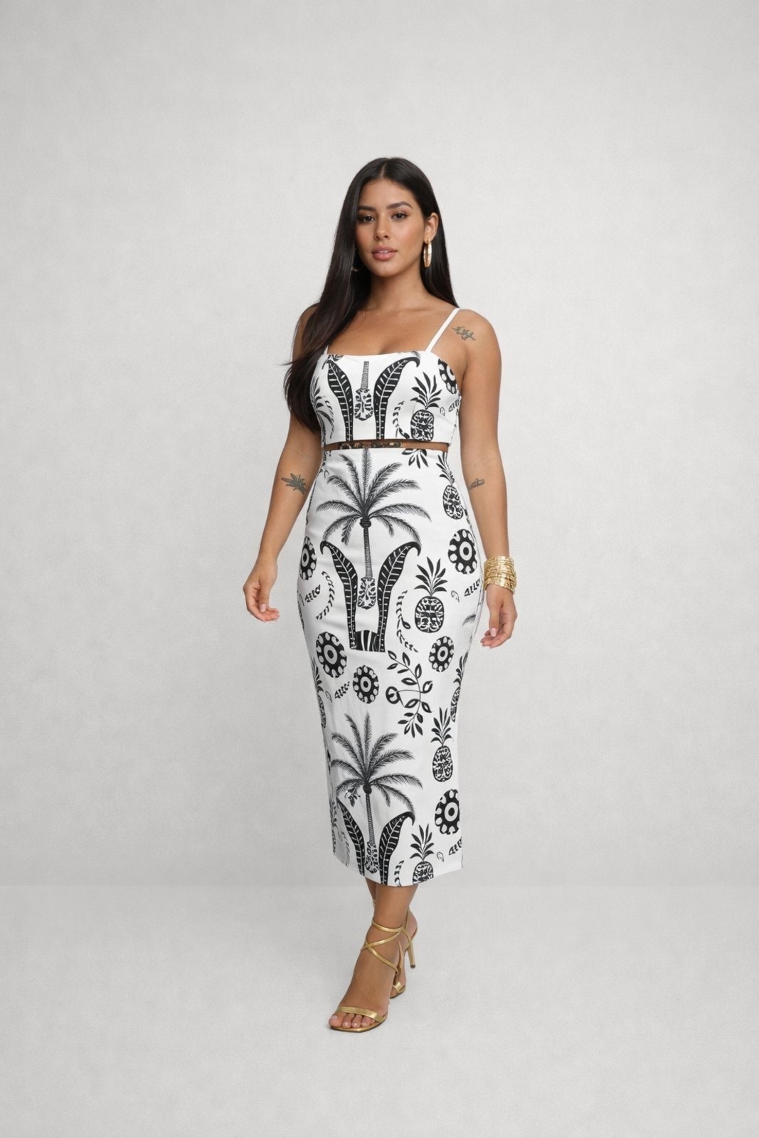 Imagem principal Vestido Cropped.D Bell Outlet Fashion Estampa Arara D BELL OUTLET FASHION branco