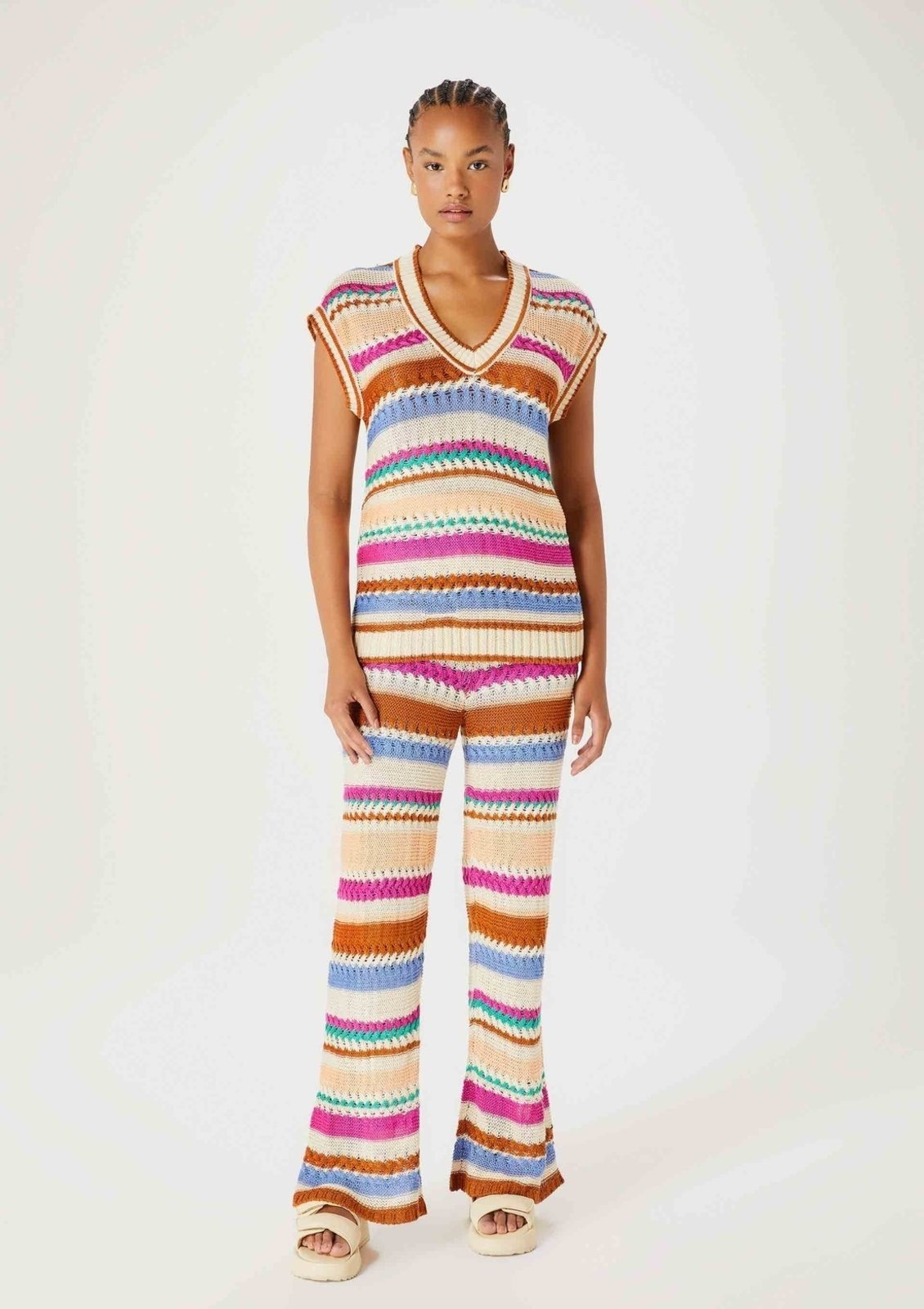 Imagem principal Calça Feminina Pantalona Em Tricô Hering rosa