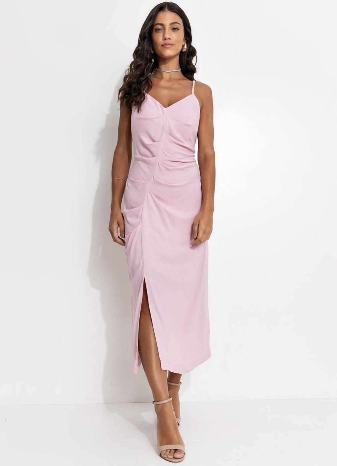 Imagem principal Vestido Feminino Em Viscose Plana Quintess Quintess rosa