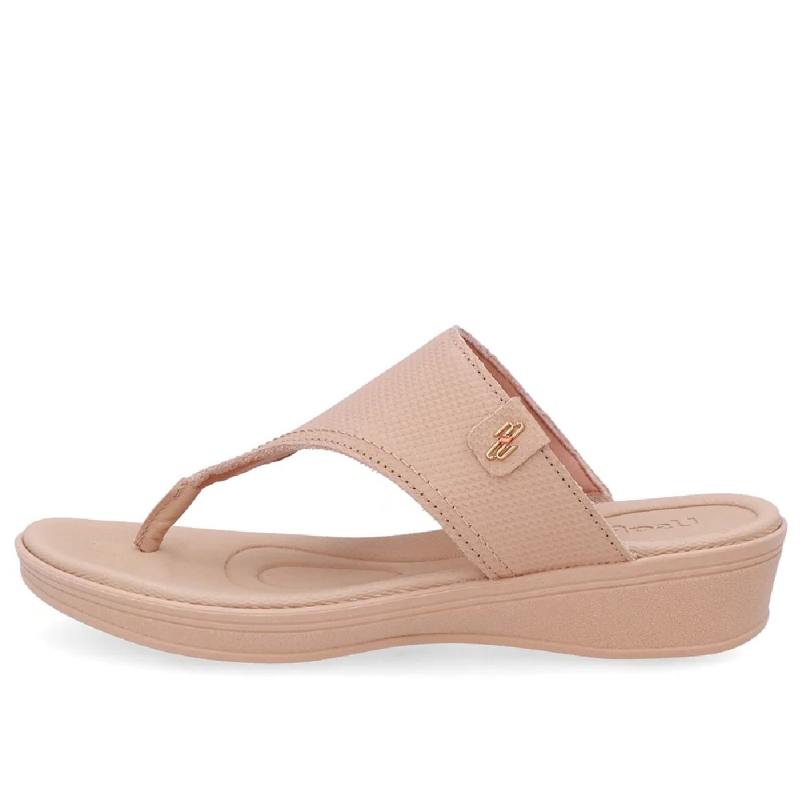 Imagem principal Chinelo Usaflex Plataforma em Couro Conforto e Praticidade Usaflex bege