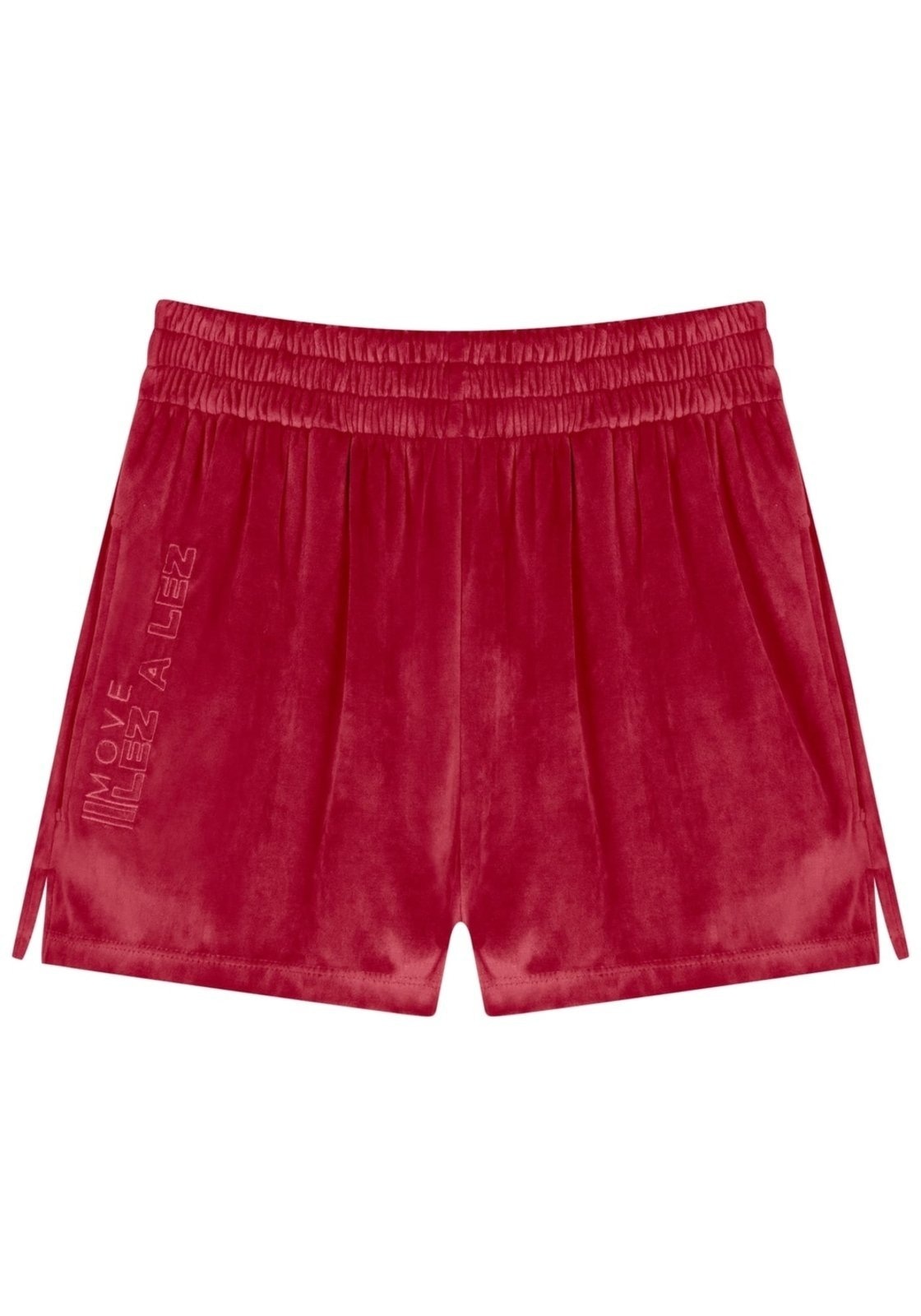 Imagem principal Short Curto Com Cintura Alta E Cós Elástico Em Plush Move Lez a Lez vermelho