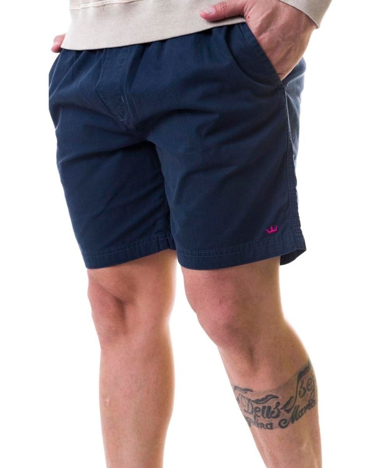 Imagem principal Shorts Aburguesia Sarja Slim Fit Azul Marinho Alfaiataria Burguesia roxo azul