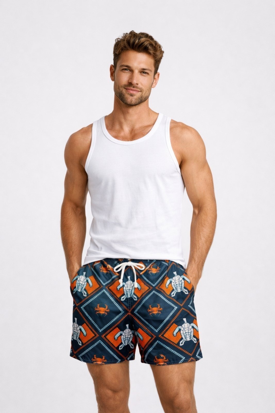 Imagem principal Bermuda Verão D Bell Outlet Fashion Estampa Caranguejo Marinho D BELL OUTLET FASHION azul