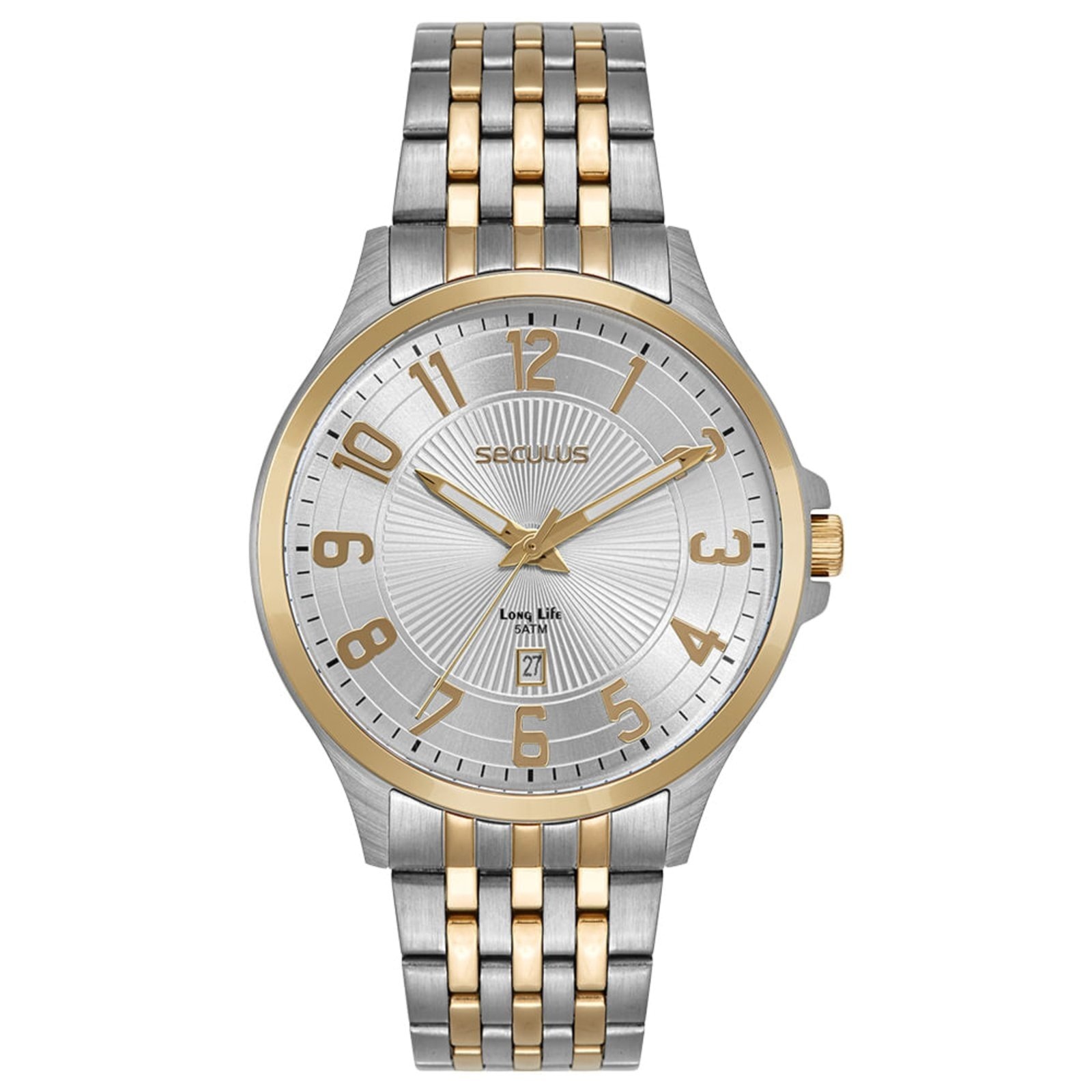 Imagem principal Relógio Masculino Seculus Aço Numeração Completa Bicolor Seculus prata