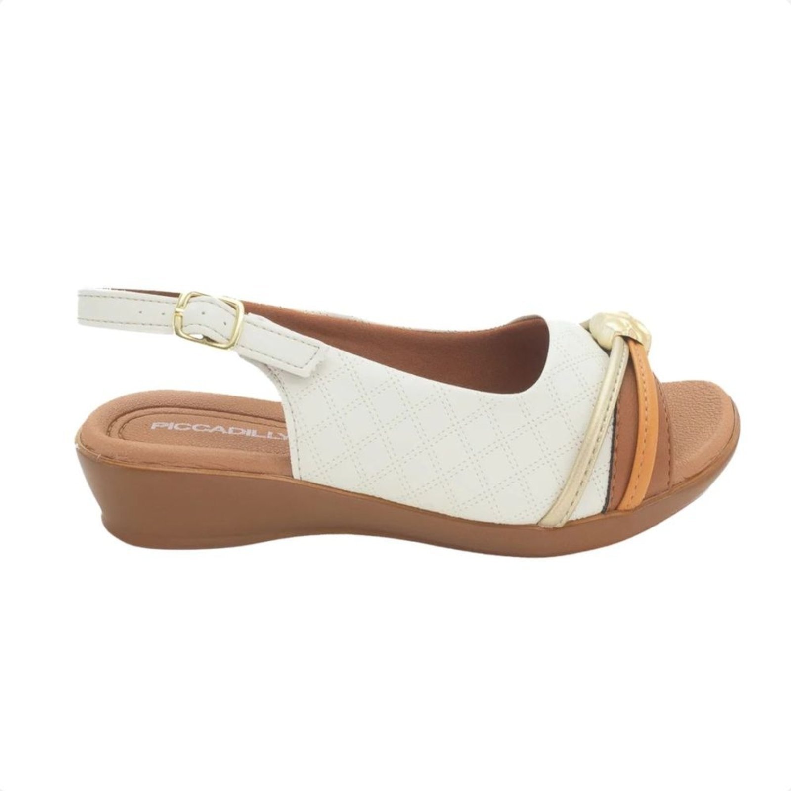 Imagem principal Tamanco Feminino Anabela Piccadilly Camila Off White Piccadilly preto white