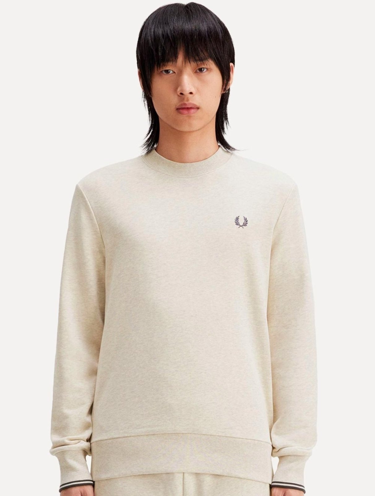 Imagem principal Moletom Fred Perry Masculino Crewneck Laurel Off-White Mescla Fred Perry off-white white