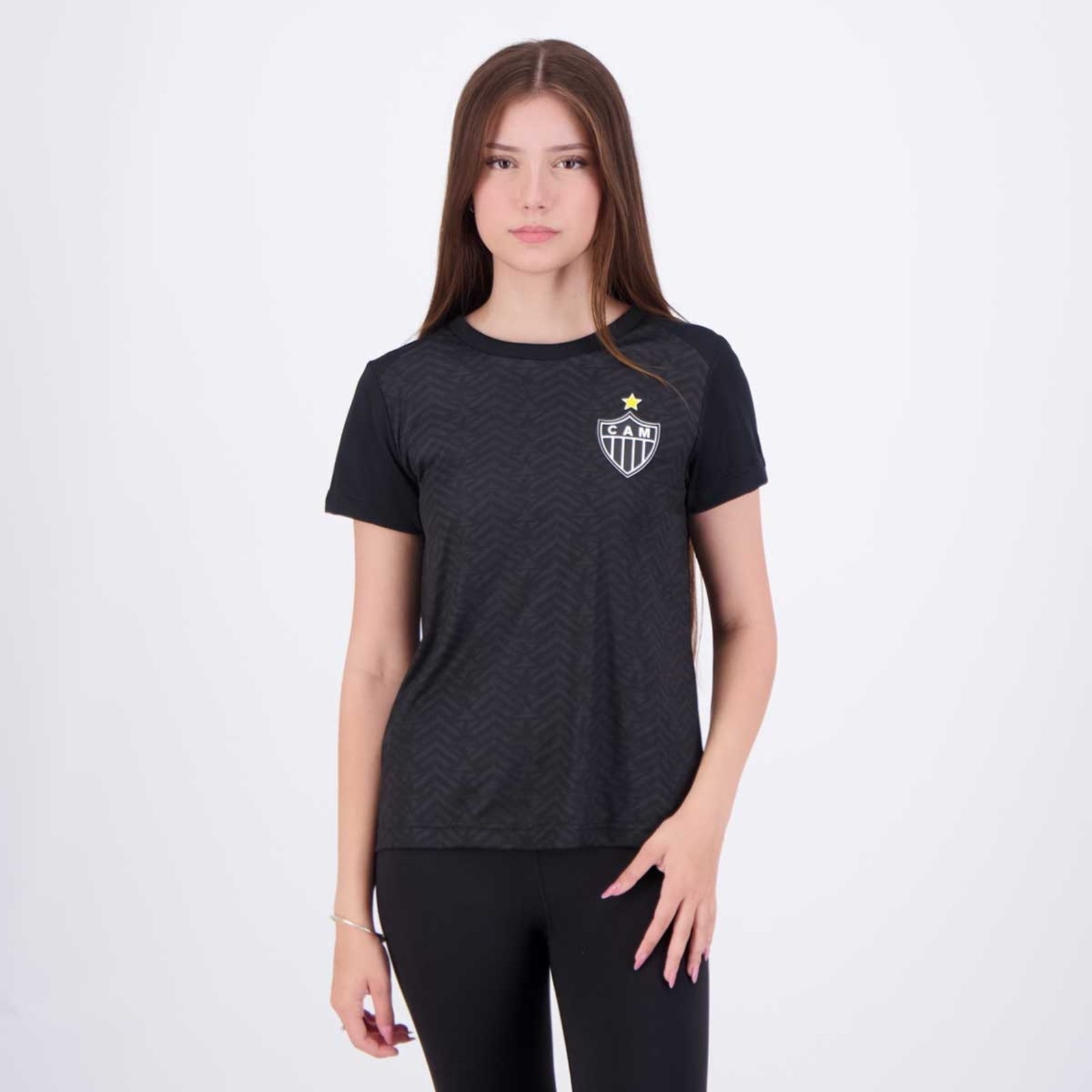 Imagem principal Camisa Atlético Mineiro Principia Feminina Preta braziline preto