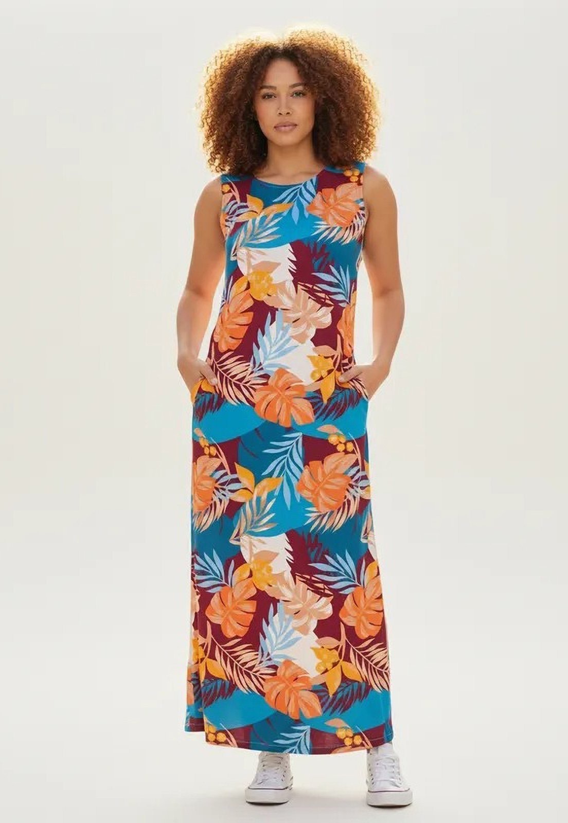 Imagem principal Vestido CabanaFree Longo Plano com Bolso Estampa Aurora Profunda Cabanafree estampado