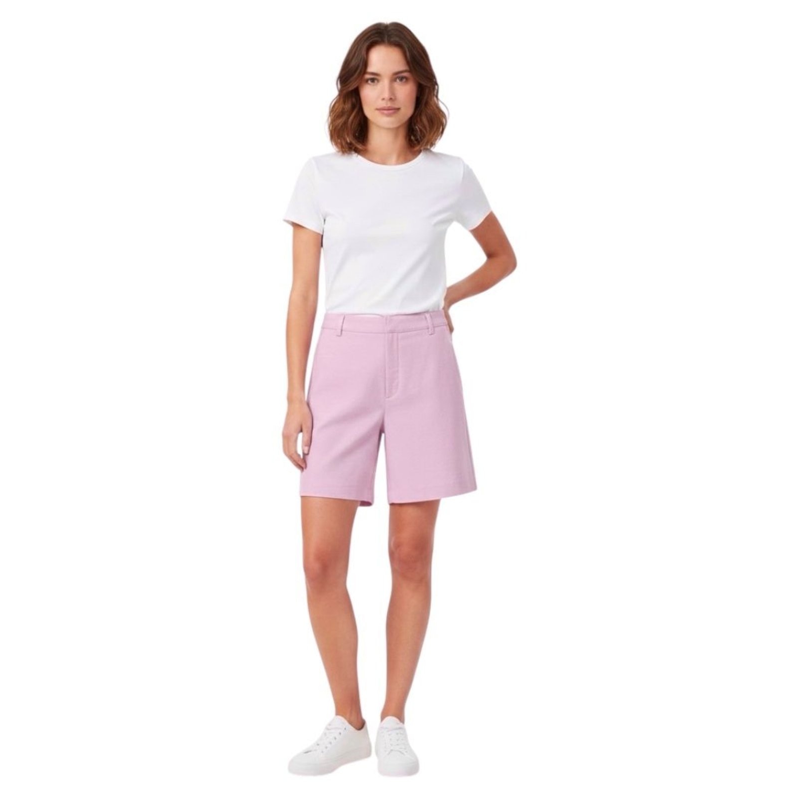 Imagem principal Bermuda Linho Marrom Triton rosa