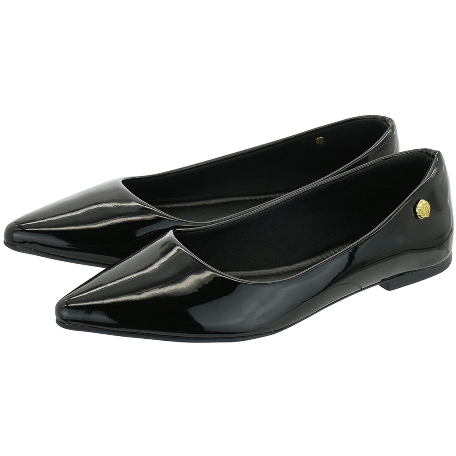 Imagem principal Sapatilha Feminina CM Calçados Bico Fino Lisa Básica Verniz Monte Shoes preto