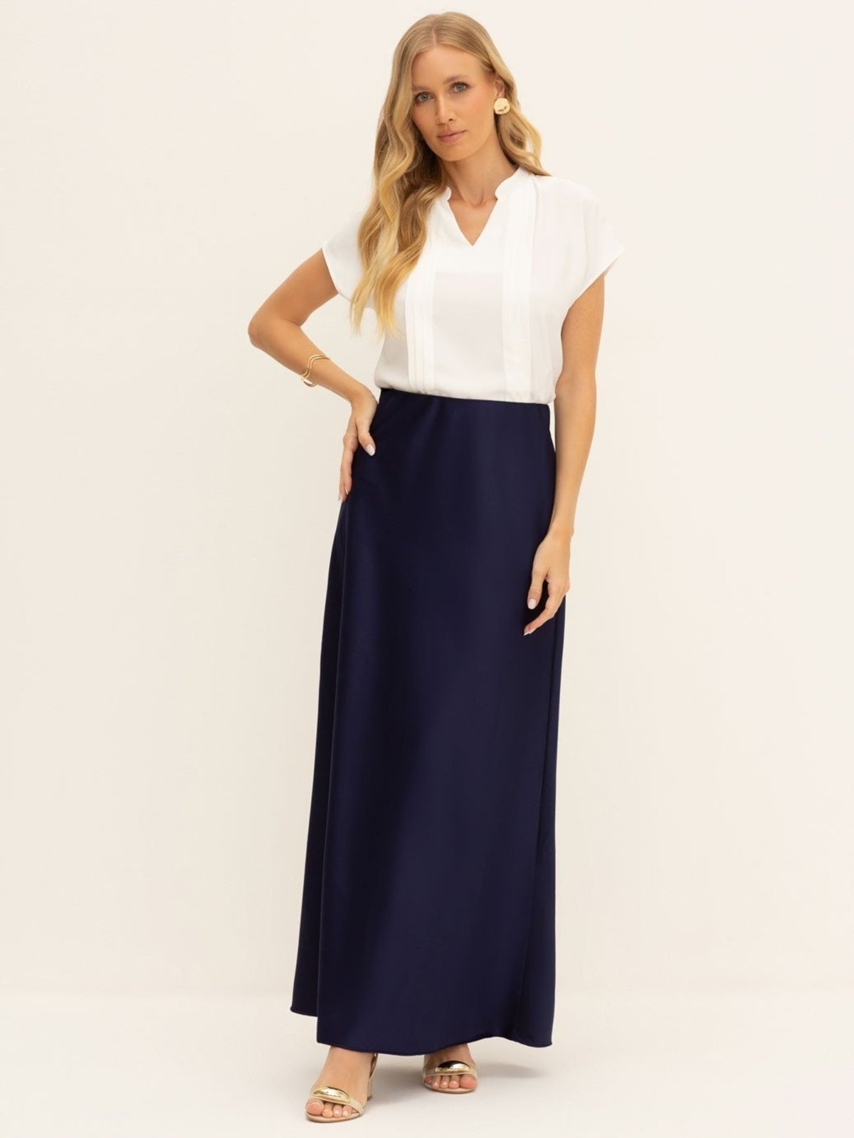 Imagem principal Saia de Alfaiataria Longa Marinho Meire Principessa azul/azul marinho