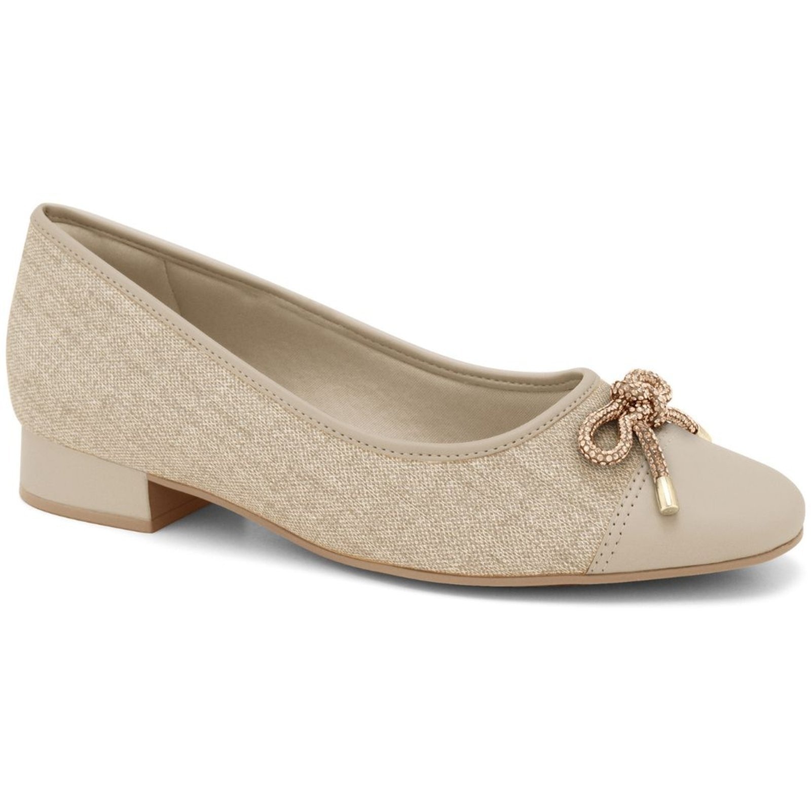Imagem principal Sapatilha Feminina Textura Jeans Nude Ramarim 2415202-2 RAMARIM bege nude