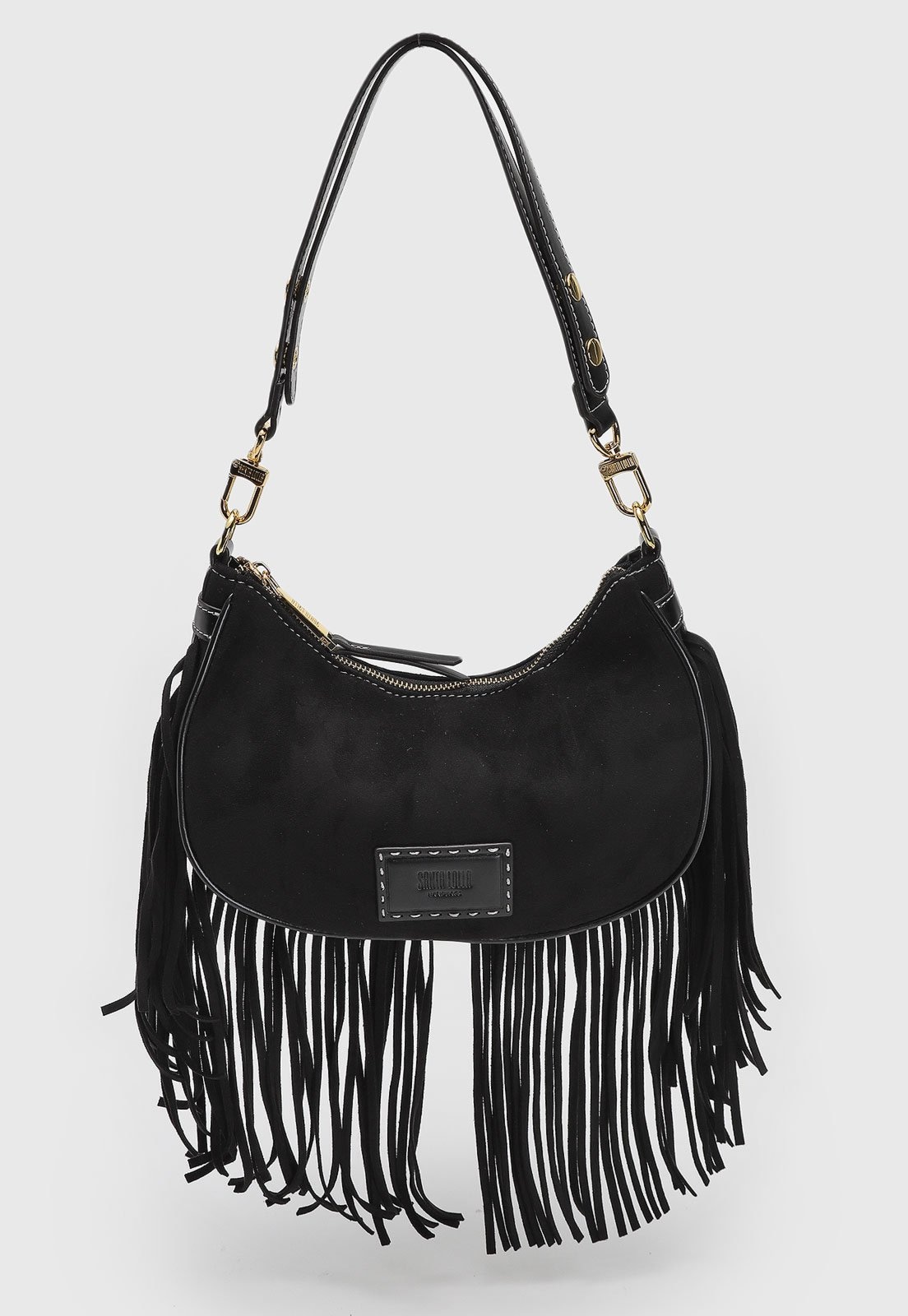 Imagem principal Bolsa Média Feminina Santa Lolla Franjas Preta Santa Lolla preto