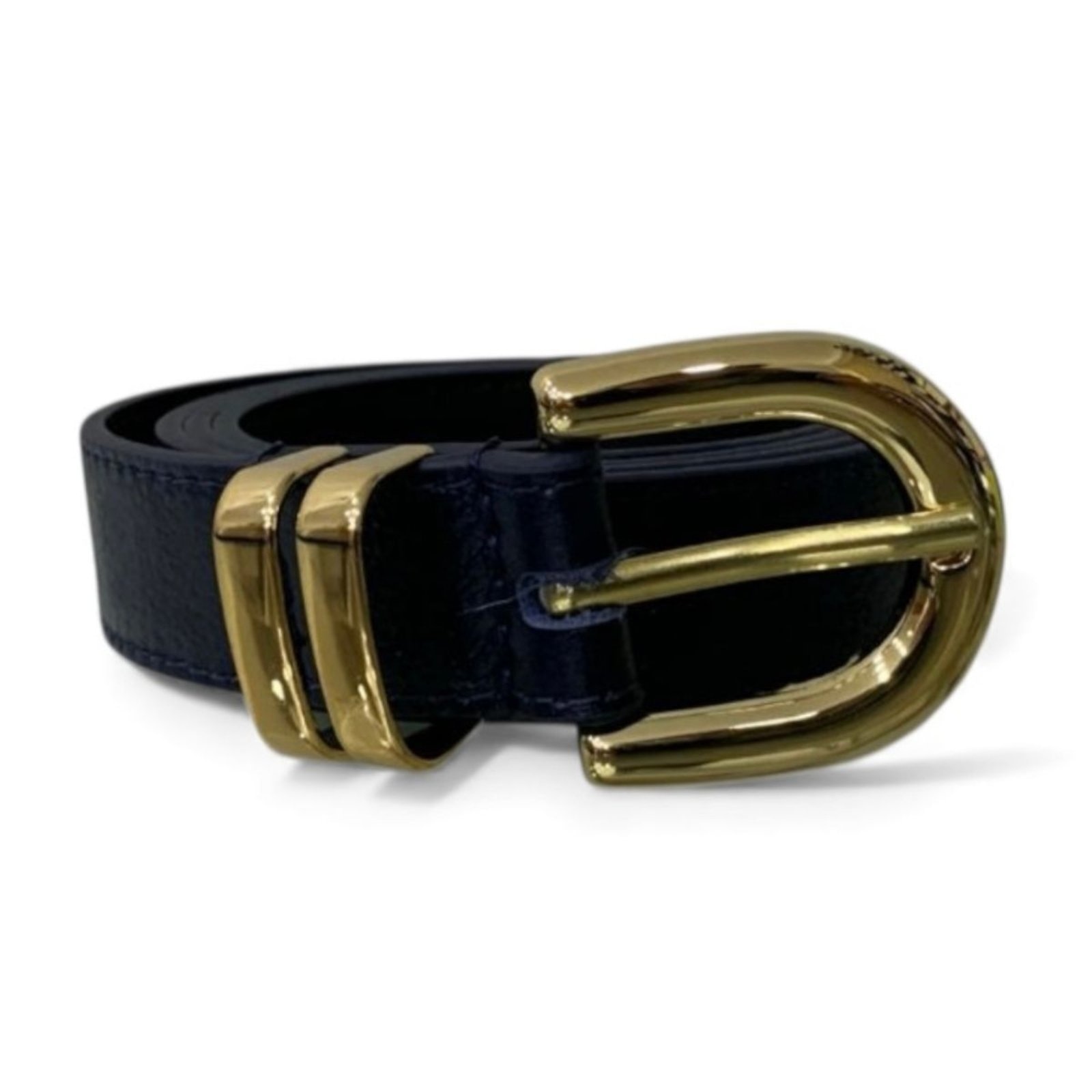 Imagem principal Cinto Feminino em Couro Fivela Dourada 030 Mariart azul marinho